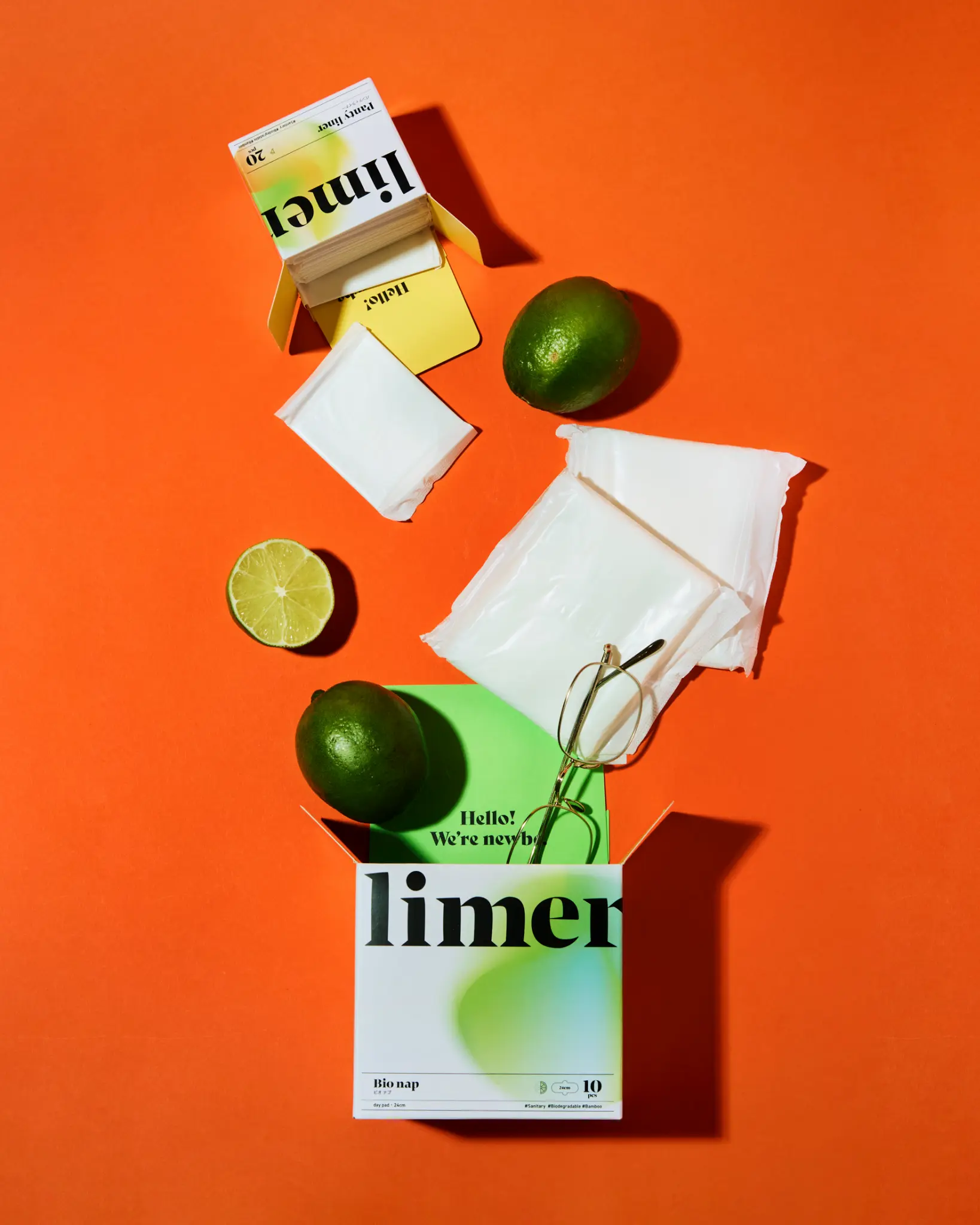 limerimeのサニタリープロダクト - 竹を主原料とした99%生分解性